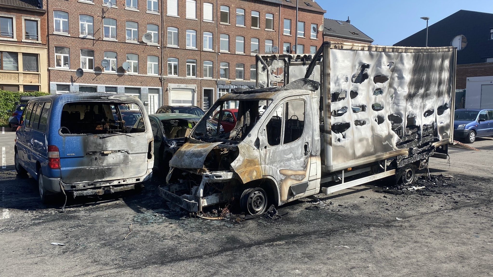 Une camionnette en feu cette nuit à Verviers