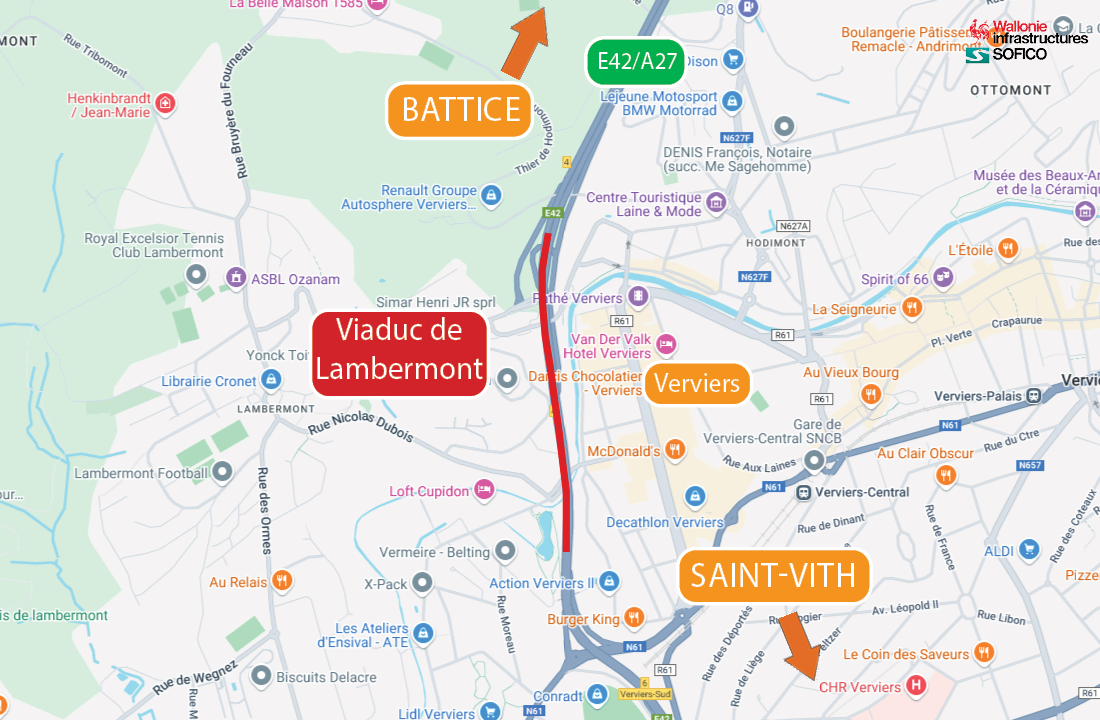 E42/A27 : lancement de la réhabilitation du viaduc de Lambermont