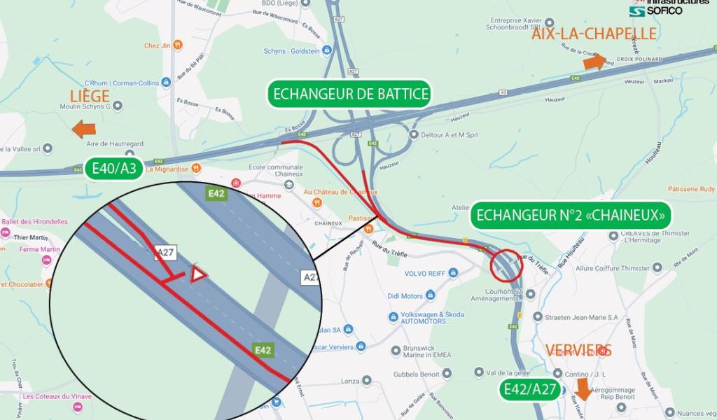 Réparation de joints de dilatation à hauteur de l’échangeur à Chaineux