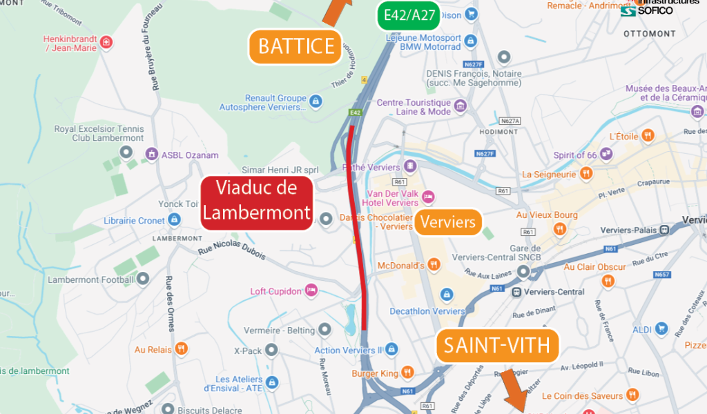 E42/A27 : lancement de la réhabilitation du viaduc de Lambermont