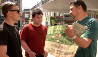 Ecolo en mission séduction sur la Place Verte à Verviers