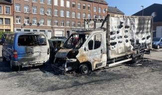 Une camionnette en feu cette nuit à Verviers