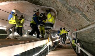 Stoumont : un traitement anti-stalactites dans le tunnel ferroviaire de Cheneux