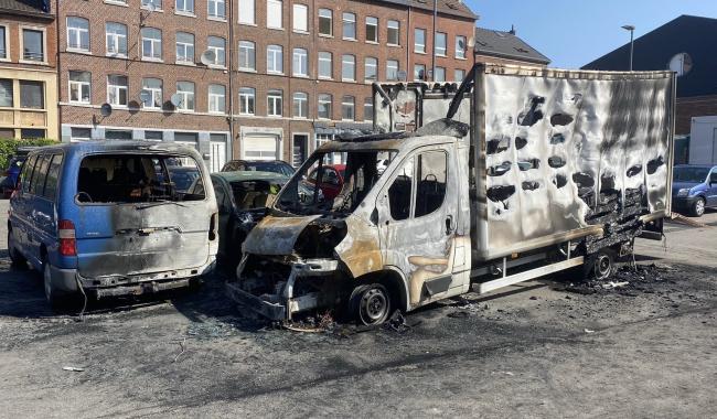 Une camionnette en feu cette nuit à Verviers