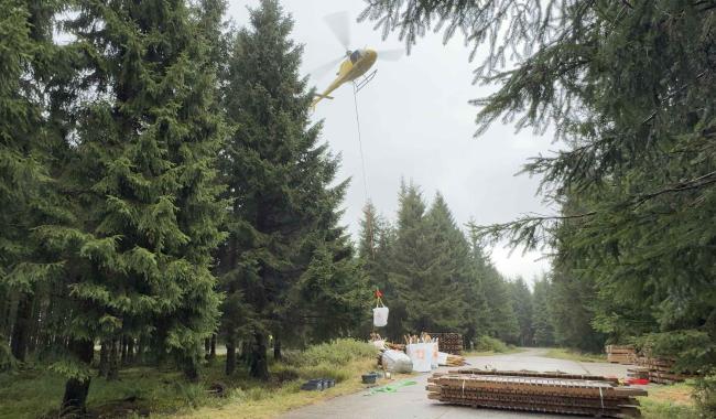 Fagnes: un hélico pour sauvegarder les caillebotis